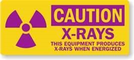 Caution X-rays warning signage