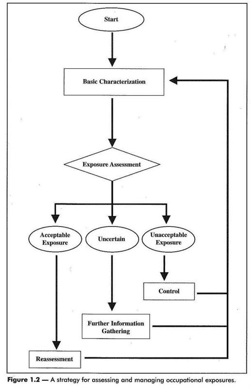 lowchart showing strategy for assessing and managing occupational exposures.